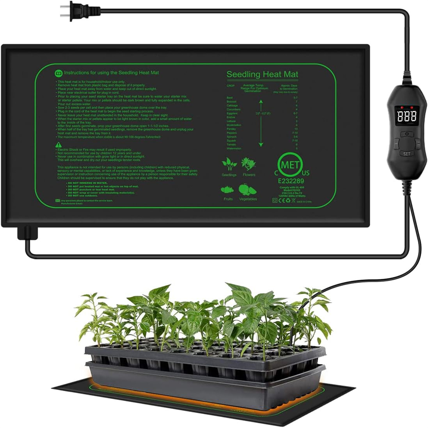 Plant Growth Regulator - Seedling Heat Mat With Digital Thermostat